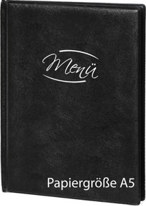Menükarte Menu Papier A5-Schwarz mit 8 Hüllen Menükarte, Menu Papier A5-Schwarz mit 8 Hüllen